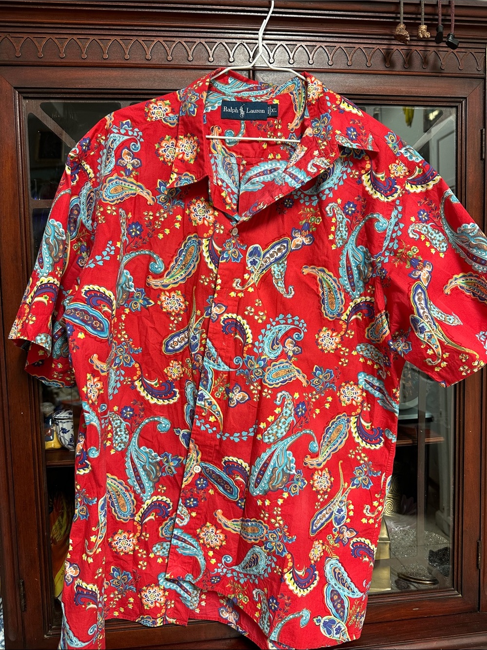 Ralph Lauren Red Paisley Button-Down Camp Shirt